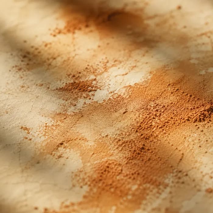 Uneven warm pigment blended across pale stone — standing in for uneven skin tone.
